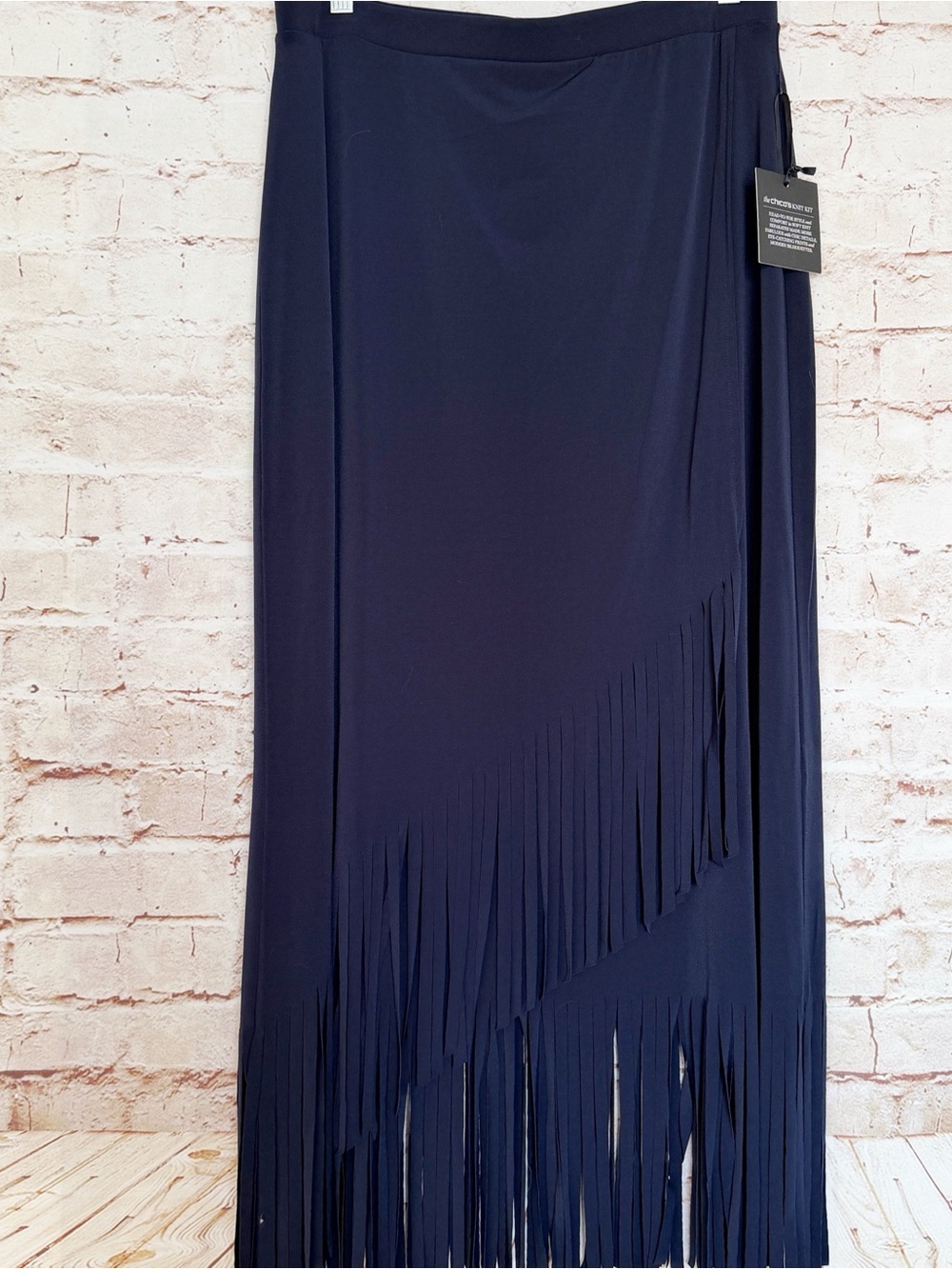 Chicos jersey fringe maxi skirt